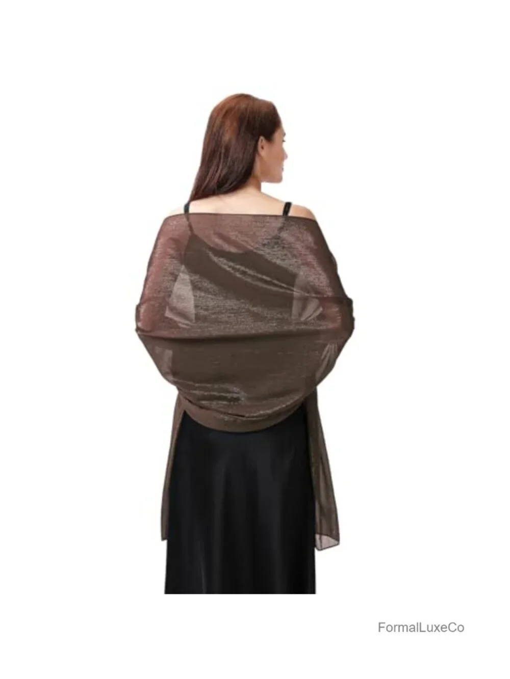 Sheer Chiffon Shawl Wrap for Evening Dress Wedding Accessory Lightweight Drape